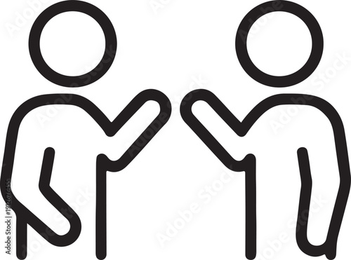 Two people talking icons representing business meeting conversation and professional networking communication