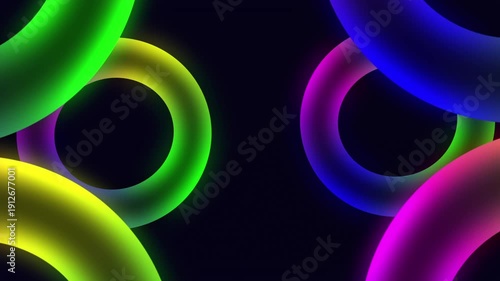 rotating retro glowing torus abstract colorful background
