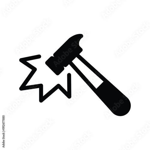 hammer knock solid icon vector design good for web or mobile app