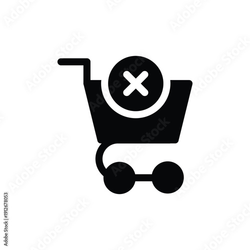 remove from chart sign solid icon vector design good for web or mobile app