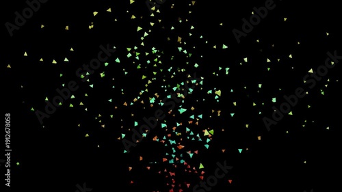 abstract background with confetti particles animation