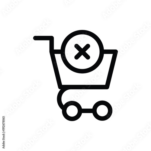 remove from chart sign outline icon vector design good for web or mobile app