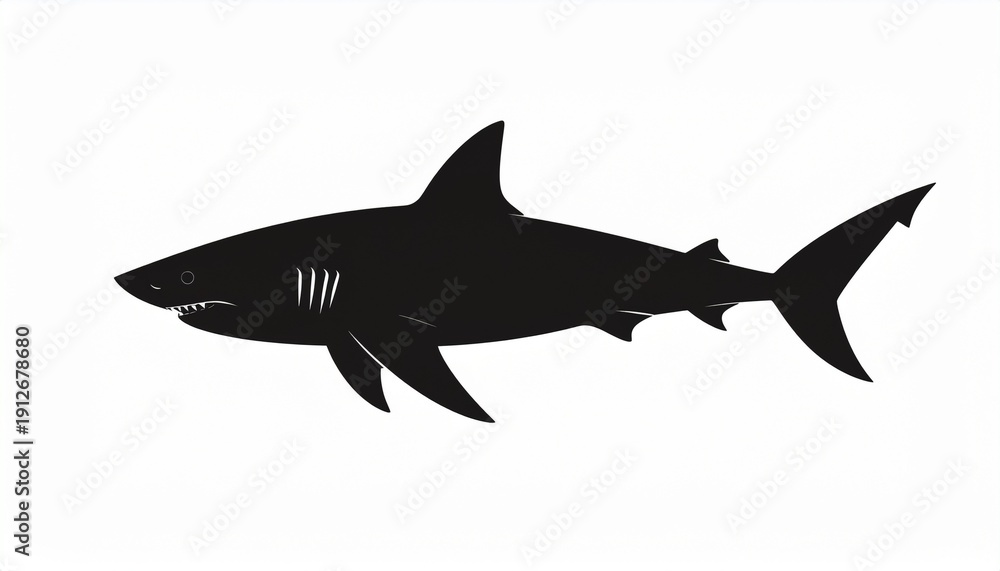 Obraz premium Bold Shark Silhouette Minimal Vector Design