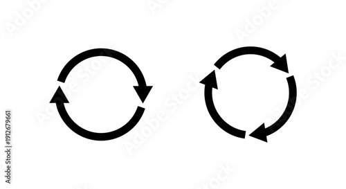 Refresh arrow icon set. Sync, reload symbol. Rotation arrows sign