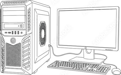 Majestic bald eagle flying with spread wings line art illustration, predatory bird sketch, wildlife nature design, American symbol, black white vector.