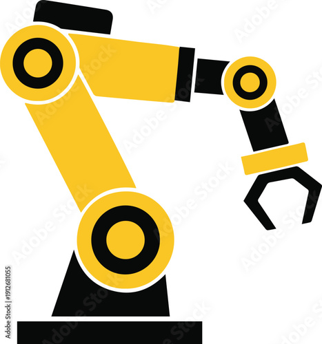 Conceptual illustration of an industrial robotic arm, symbolizing automation, precision manufacturing, and advanced technological innovation in modern production processes