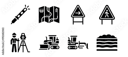 Construction and Infrastructure Icons Set