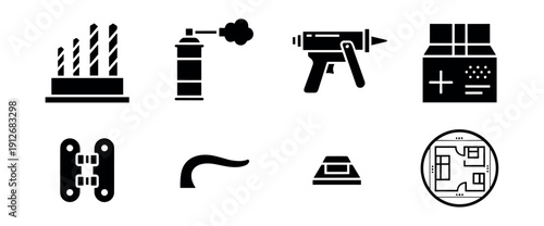 Industrial and Technology Bold Icons Set