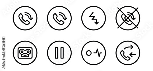 Telecommunication and Audio Circular Icons Set
