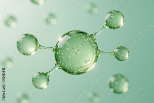 Close-up image of a macro droplet system illustrating viscous necking bridges in an L-Theanine editorial context.