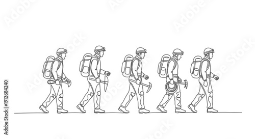 Miner Progression Line Art: From Basic Tools to Advanced Equipment