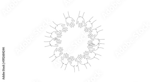 Circle Of Hands Reaching Inward Unity And Connection Concept
