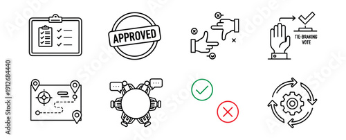 Decision-making and Processes Icon Set