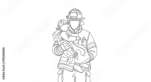 Firefighter Rescues Child, Heroic Rescue, Safety and Protection