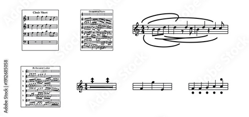 Musical notation elements set