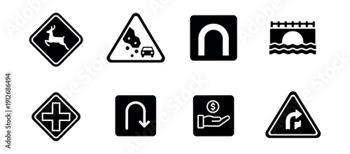 Road signs collection set