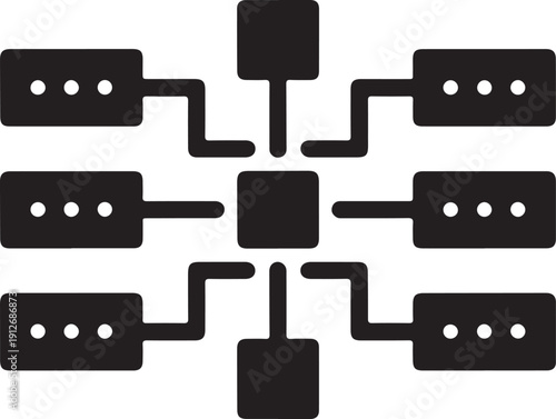 backend structure icon silhouette on white background