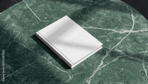 Wallpaper Mural Blank book mockup on green marble coffee table with shadow effect Torontodigital.ca