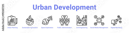 Fotografía Urban Development Icon Banner and Collection