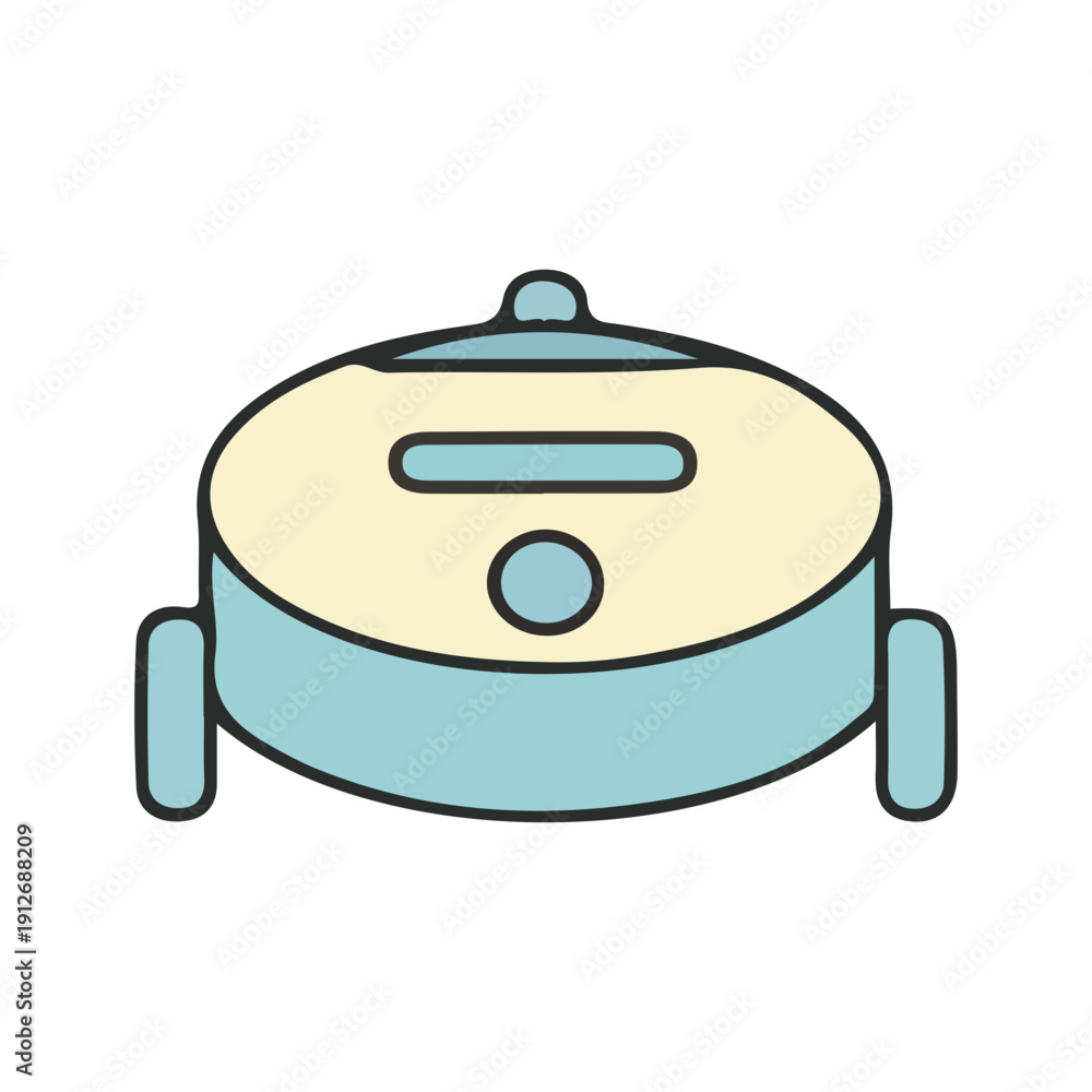 Fototapeta premium Retro Robot Vacuum Cleaner Icon