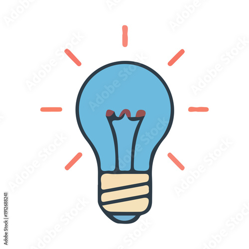 Glowing Light Bulb Idea Icon