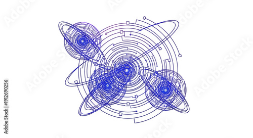 This abstract illustration represents complex digital motion, energy flow, and chaotic data behavior through layered dynamic lines. It symbolizes advanced technology concepts such as artificial intell