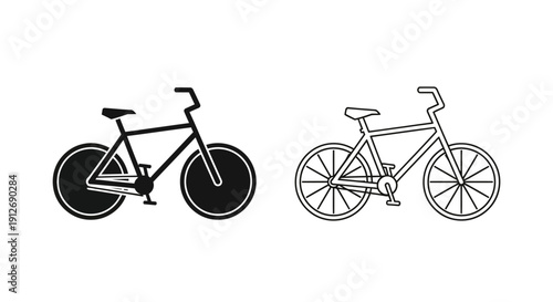 Two bicycles illustration, mountain bike, road bike, cycling, sports, outdoor, activity, bike Vector