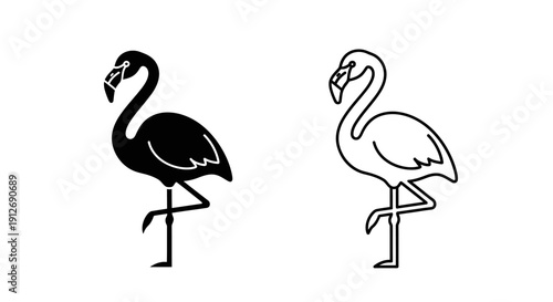 Black and white swan birds illustration vector design Vector