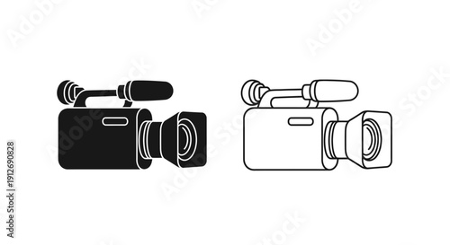 Professional video camera equipment set, high-quality filming gear, cinematic production tools Vector