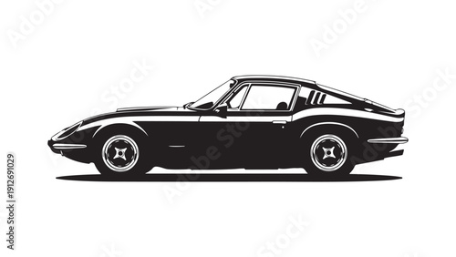 Classic black sports car vector illustration