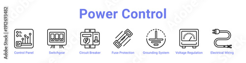 Power Control Icon Banner and Collection