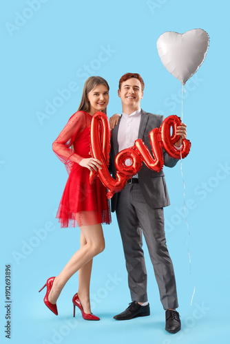 Young couple with word LOVE...