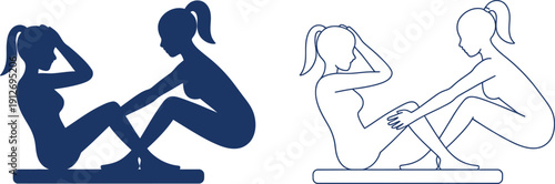 Two women exercising together doing sit ups woman exercise