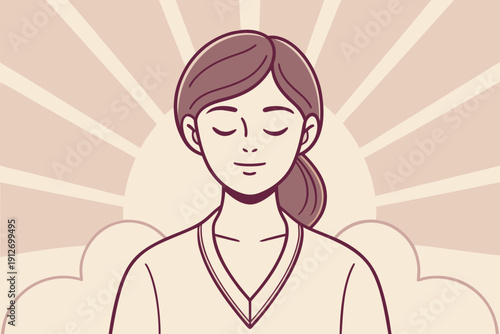 portrait of a young woman meditate 