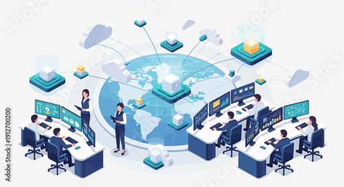 Global Network Operations Center Monitoring and Managing Worldwide Connectivity.