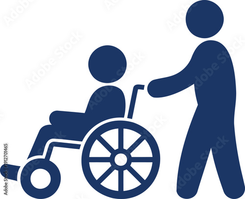 Person pushing another person in a wheelchair mobility