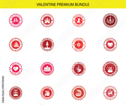 Valentine's Day Graphics Collection: Romantic Icons, Love Symbols, and Sweet Illustrated Badges for Celebrations