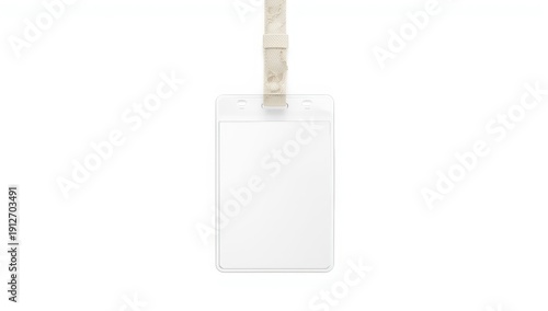 Wallpaper Mural Empty white lanyard mockup on a white background Torontodigital.ca