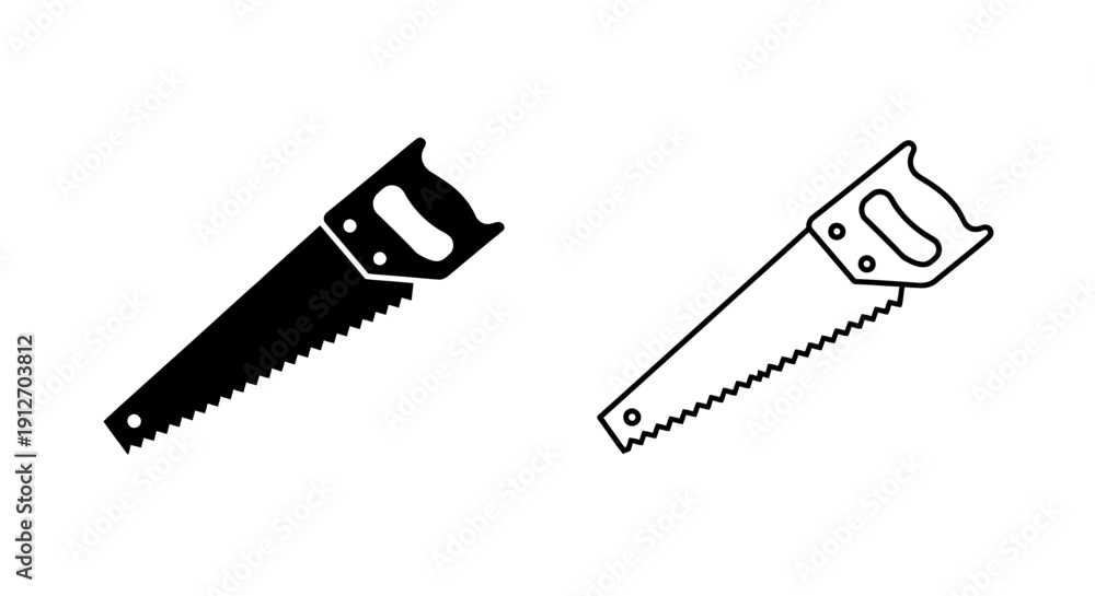 Fototapeta premium Two different types of saw blades isolated on white background Vector
