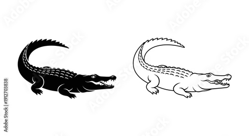 Alligator and crocodile illustration vector art, clipart, graphics, design, stock image Vector