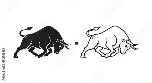 Bull market investment growth finance business concept illustration Vector