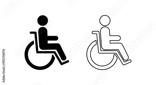 Accessibility symbols: wheelchair signs for inclusive design and universal access Vector