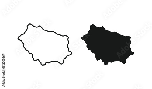 Map of somalia in black and white outline on for geographic and educational purposes
