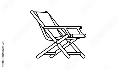Minimal foldable chair line icon furniture vector