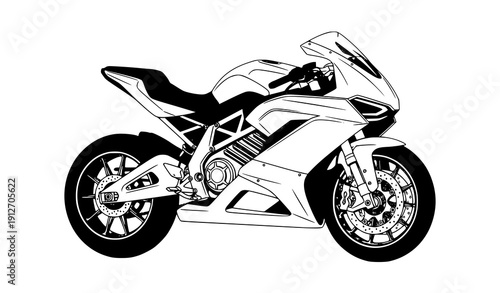 Modern electric motorcycle vector illustration futuristic eco bike