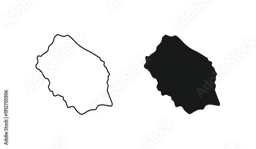 Vector illustration of lesotho map in black and white