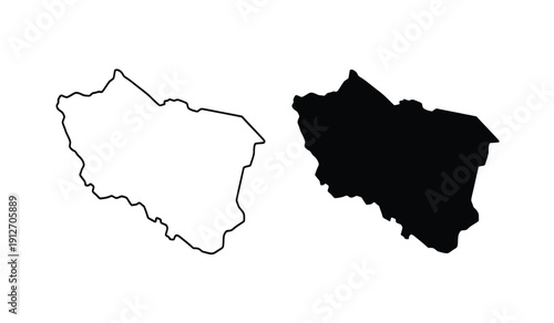 Map of slovakia in black and white