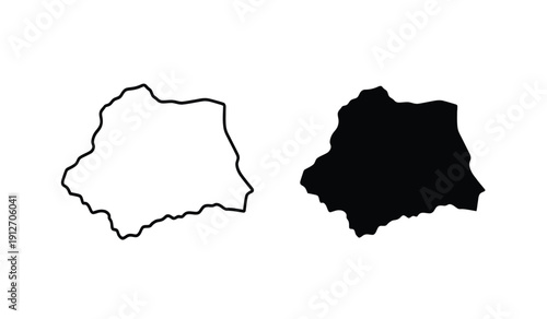 Black and white outline map of somalia in africa continent
