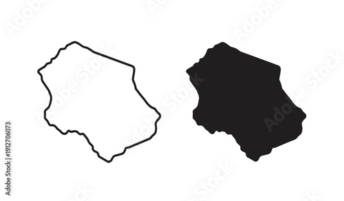 Vector illustration of hawaii island shape in black and white outline