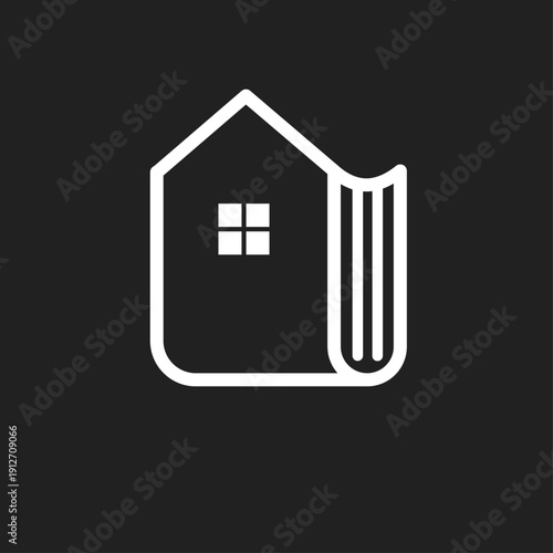 Minimalist House and Book Logo Design for Home Education or Real Estate Concept